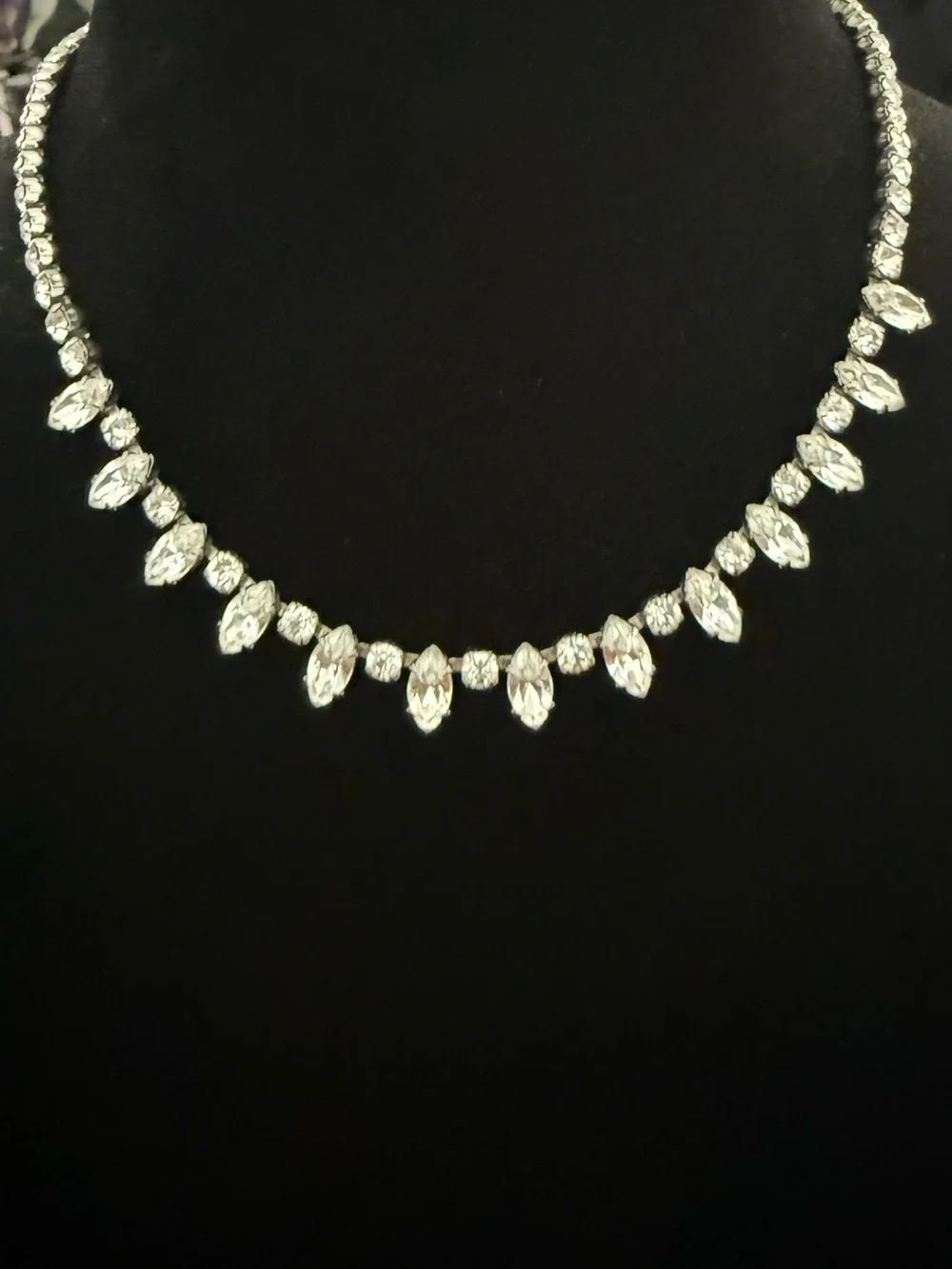 Signed Weiss Mid-Century Rhinestone Choker Vintage 1950s Glam Necklace - Picture 2 of 8
